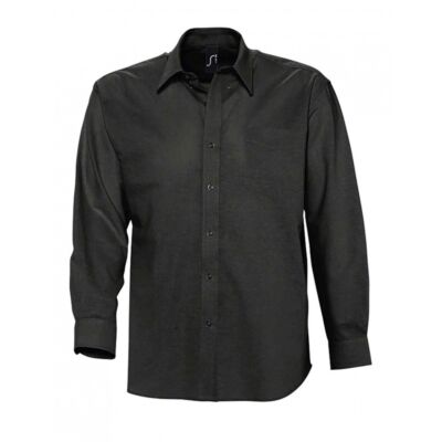 Safeblock - Ανδρικό μακρυμάνικο Oxford πουκάμισο Boston (Black)